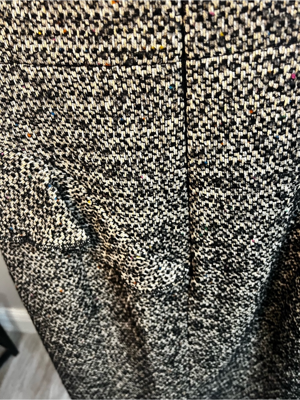 KAREN MILLEN TWEED DRESS I BLACK/ MULTI 8 Medium Wool Blend - Picture 14 of 16